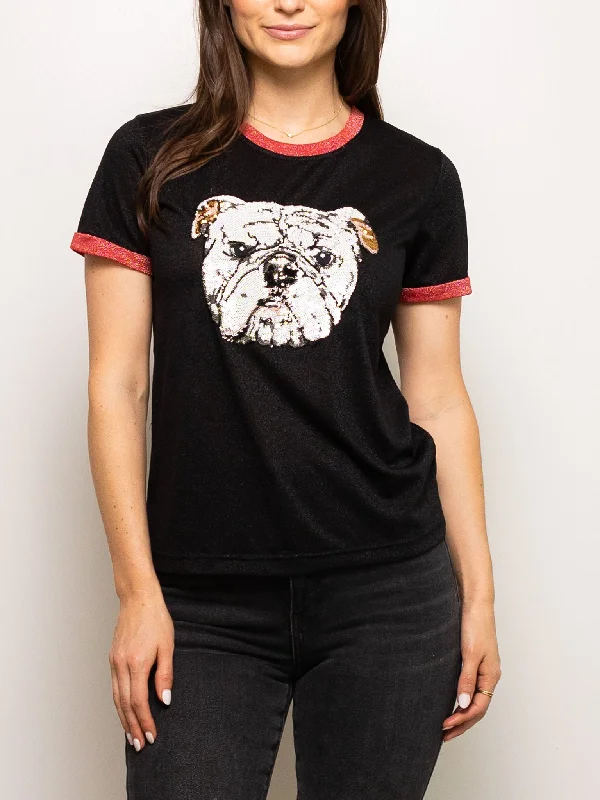 Glitter Bulldog Tee Spandex Blend Rayon Blend Denim Blend