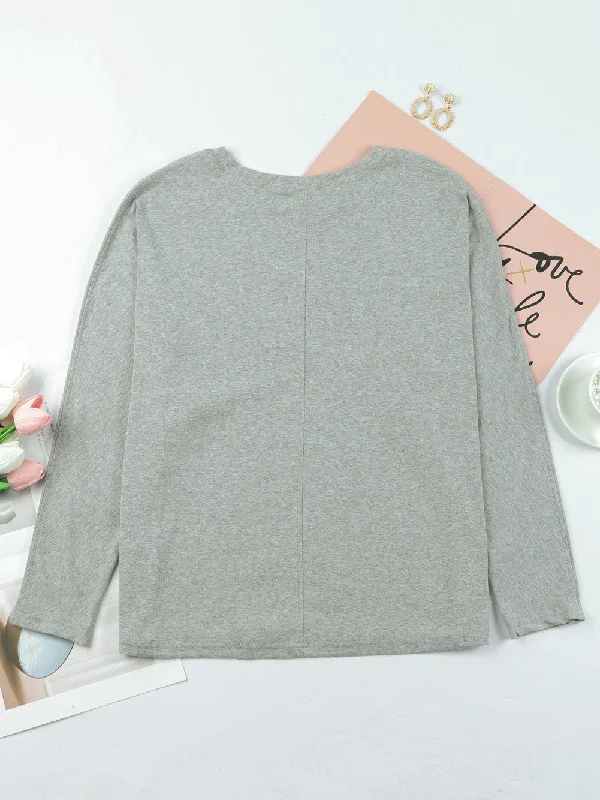 Christmas Button-Down T-Shirt Notch Collar Peter Pan Collar Cowl Neck