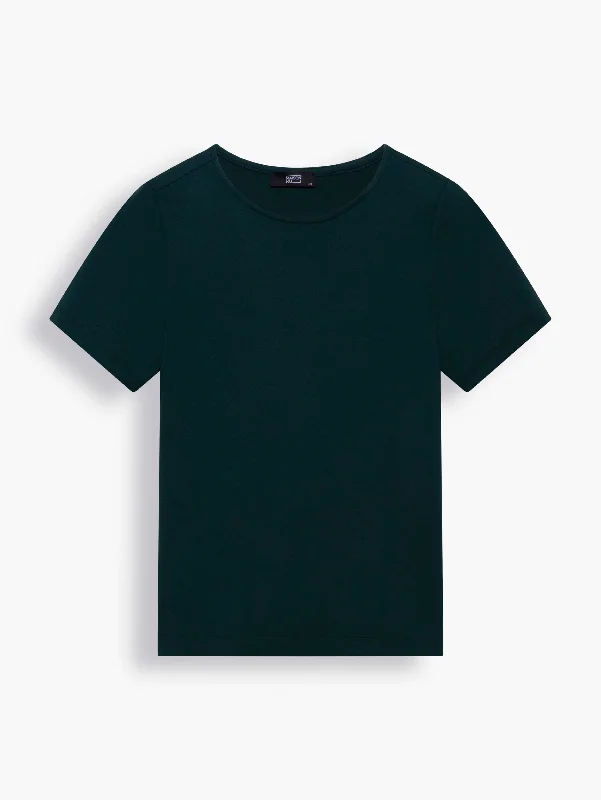 Modern Cut T-shirt in Emerald Green Basic T-Shirt Crew Neck Short Sleeve