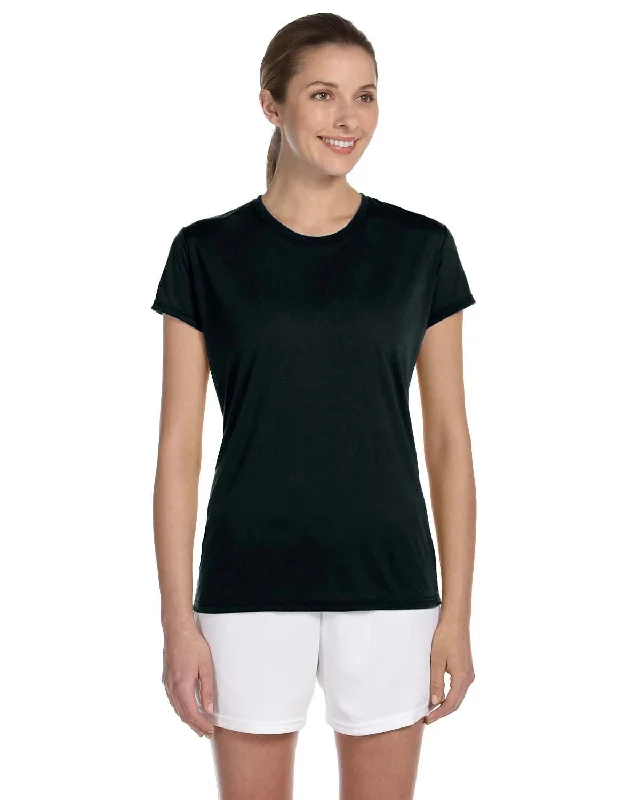 Gildan Ladies 4.5 oz. Performance T-Shirt | Black Ribbed T-Shirt High Neck Heavyweight