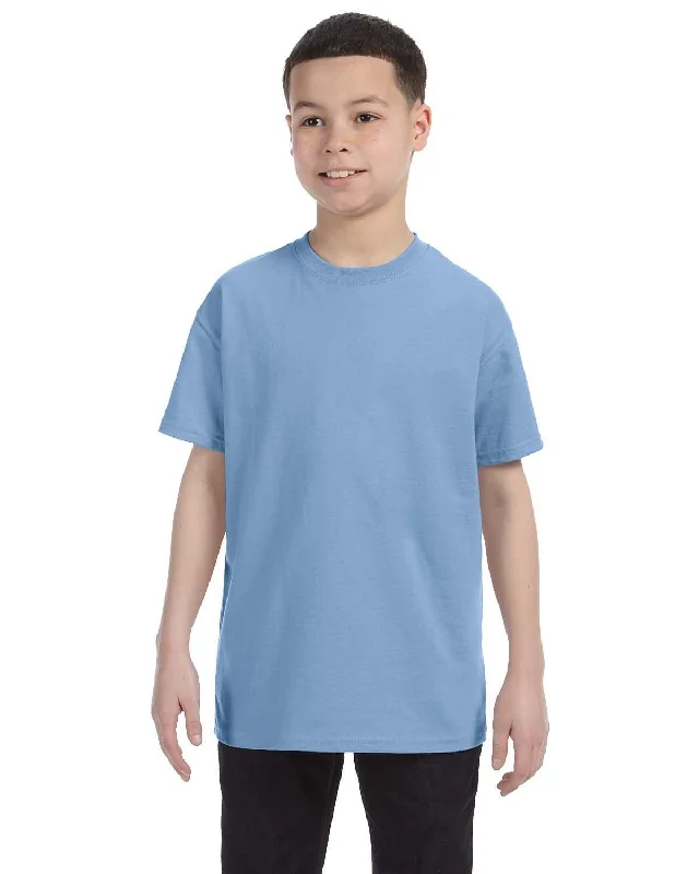 Hanes Youth Authentic-T T-Shirt | Light Blue Spandex Blend Rayon Blend Denim Blend