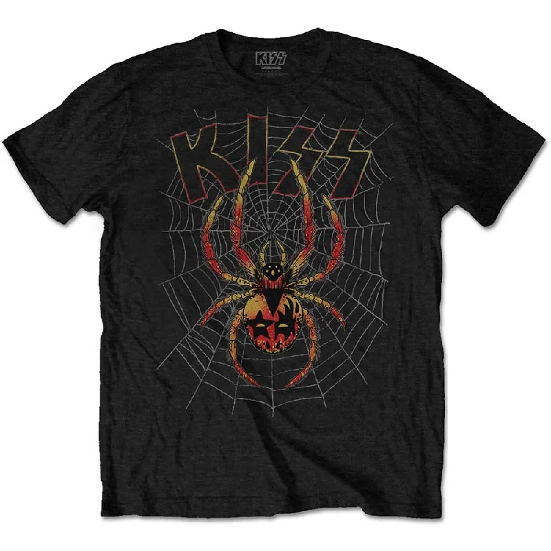 KISS | Official Band T-Shirt | Spider Mesh Blend Leather Blend Suede Blend