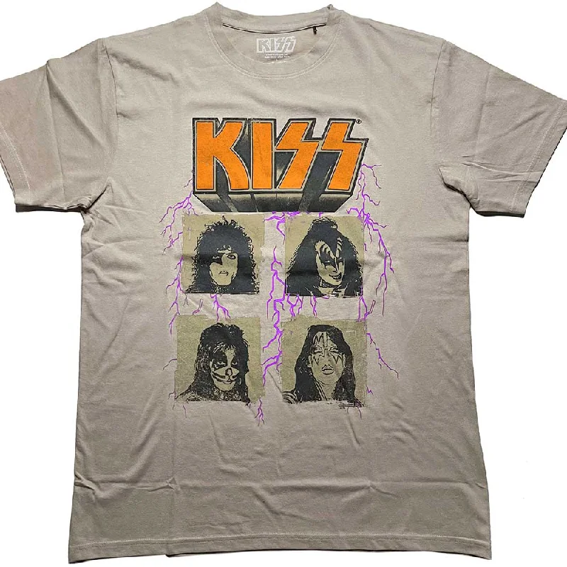 KISS | Official Band T-Shirt | Lightning Photo Front Pockets Side Pockets Patch Pockets