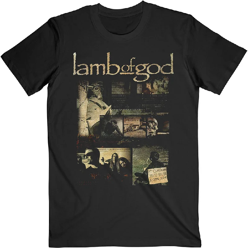 Lamb Of God | Official Band T-Shirt | Album Collage Fleece Fabric Down Fabric Feather Fabric