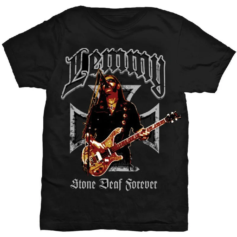 Lemmy | Official Band T-Shirt | Iron Cross Stone Deaf Forever Rayon Fabric Velvet Fabric Corduroy Fabric