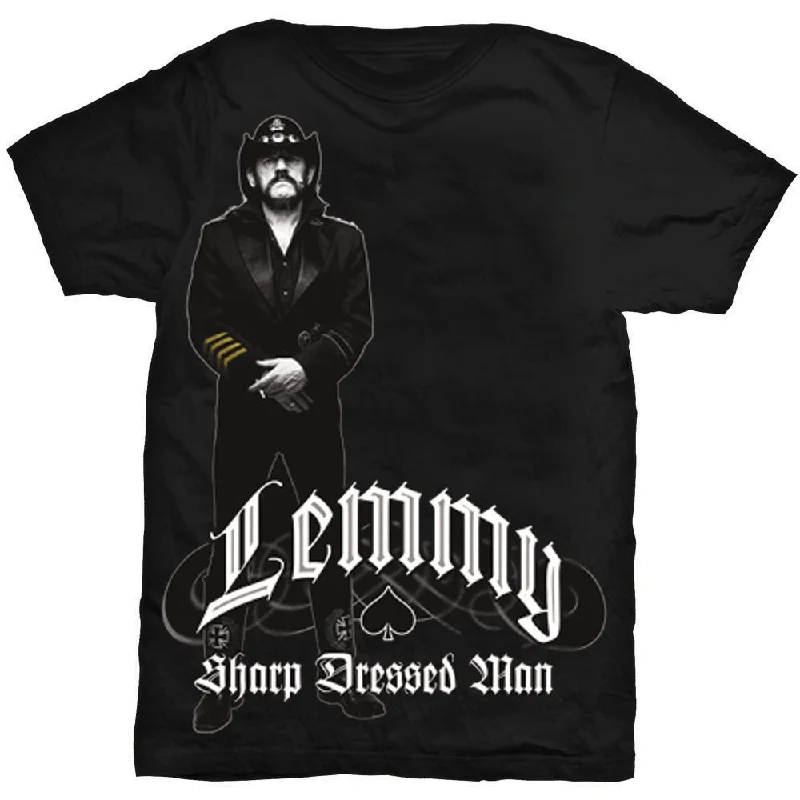 Lemmy | Official Band T-Shirt | Sharp Dressed Man Embroidered Appliqued Beaded