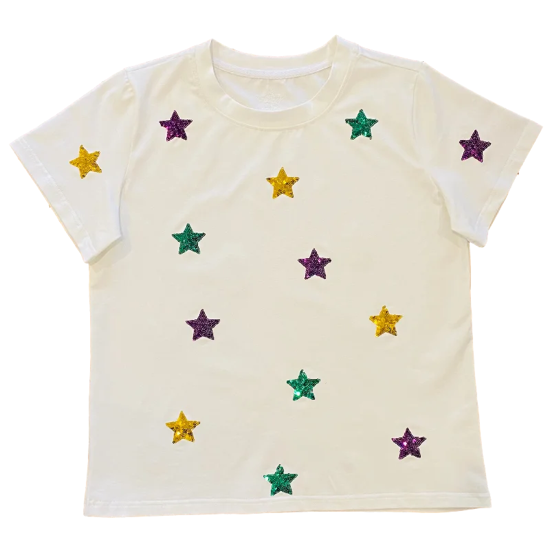 Mardi Gras Star Tee Handmade Hand-knitted Hand-woven