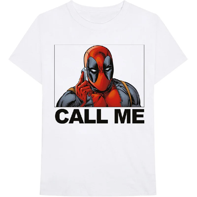 Marvel Comics | Official Band T-Shirt | Deadpool Call Me Front Pockets Side Pockets Patch Pockets