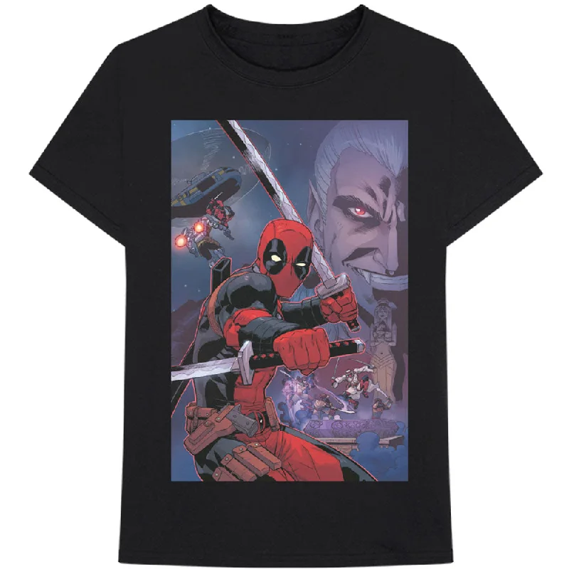 Marvel Comics | Official Band T-Shirt | Deadpool Composite Nylon Fabric Polyester Fabric Spandex Fabric