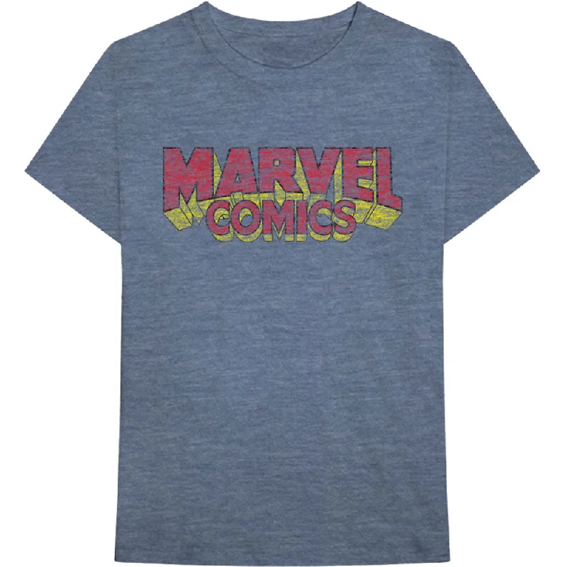 Marvel Comics | Official Band T-Shirt | Distressed Logo Lace Blend Ribbed Blend Corduroy Blend