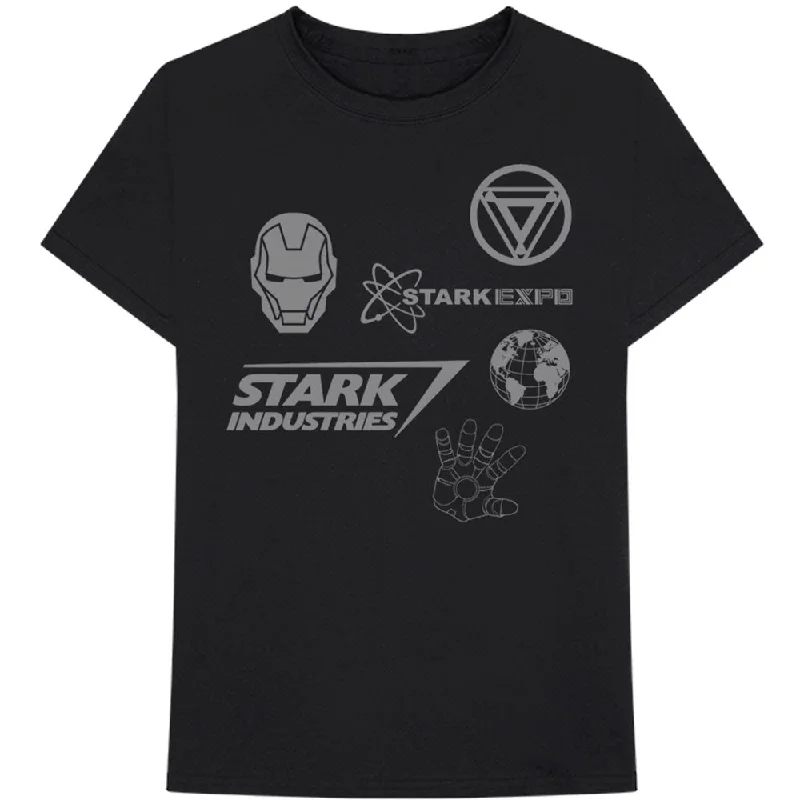 Marvel Comics | Official Band T-Shirt | Iron Man Stark Expo Beaded Sequined Faux Fur