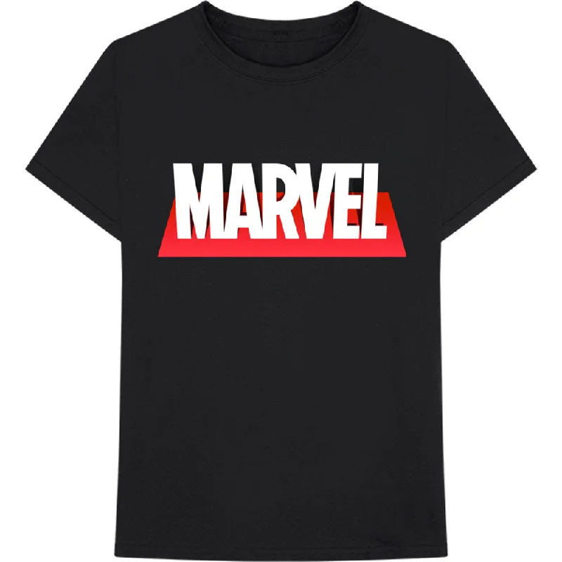 Marvel Comics | Official Band T-Shirt | Out The Box Logo Graphic T-Shirt Round Neck Polyester