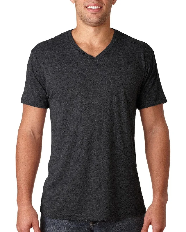 Next Level Mens Triblend V-Neck Tee | Vintage Black Satin Fabric Silk Fabric Chiffon Fabric