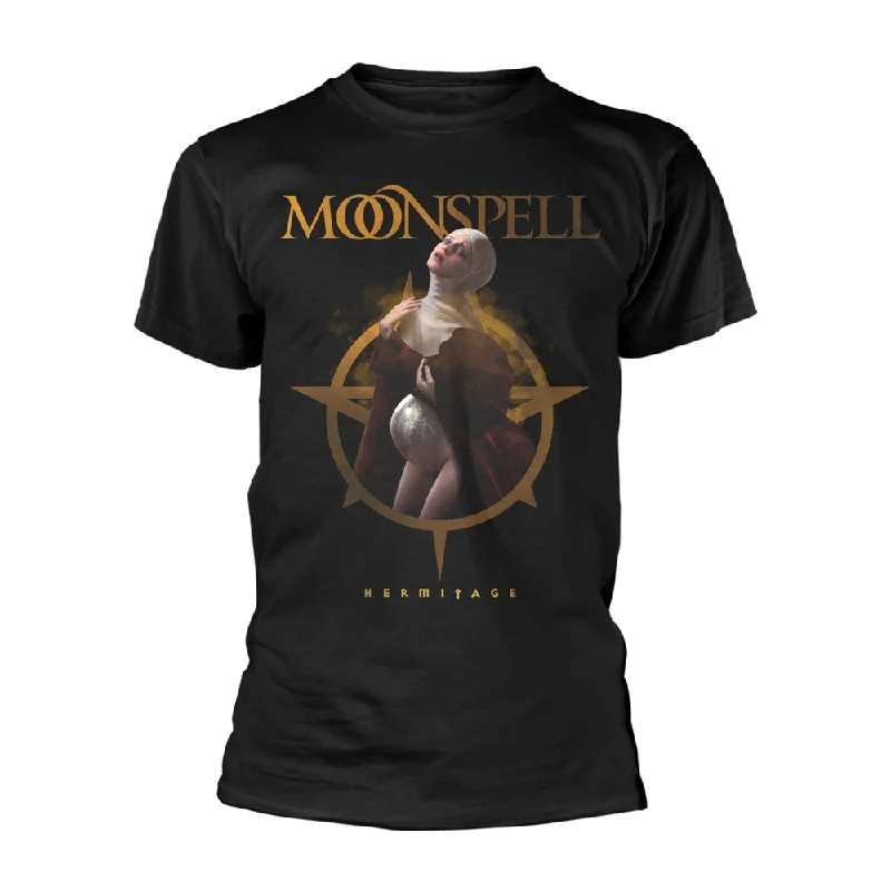 Moonspell Unisex T-shirt: Hermitage (back print) Polka Dot Checkered Tartan