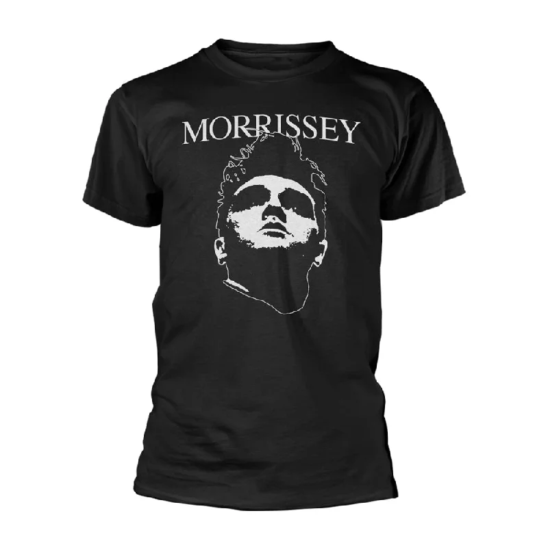 Morrissey Unisex T-shirt: Face Logo (Black) Notch Collar Peter Pan Collar Cowl Neck