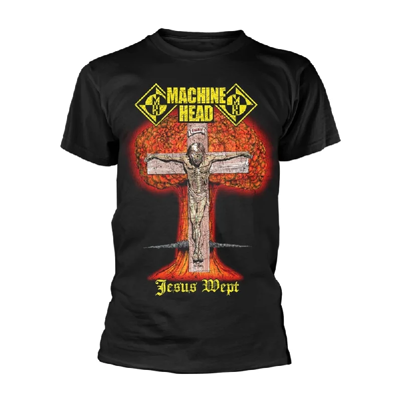 Machine Head Unisex T-shirt: Jesus Wept (back print) Welt Pockets Slit Pockets