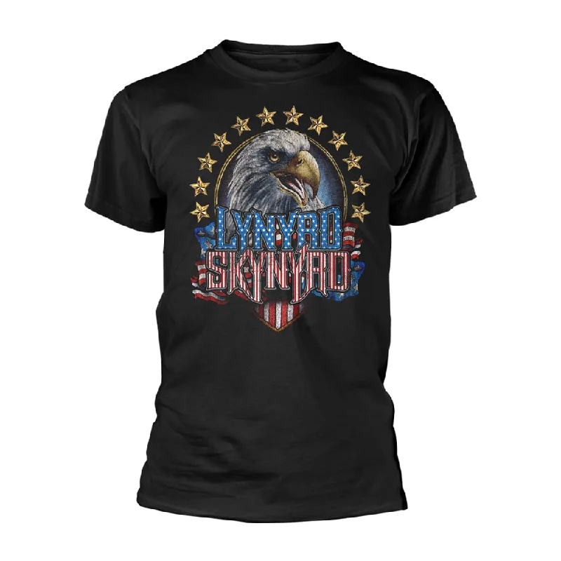 Lynyrd Skynyrd Unisex T-shirt: Eagle (Black) Graphic T-Shirt Round Neck Polyester