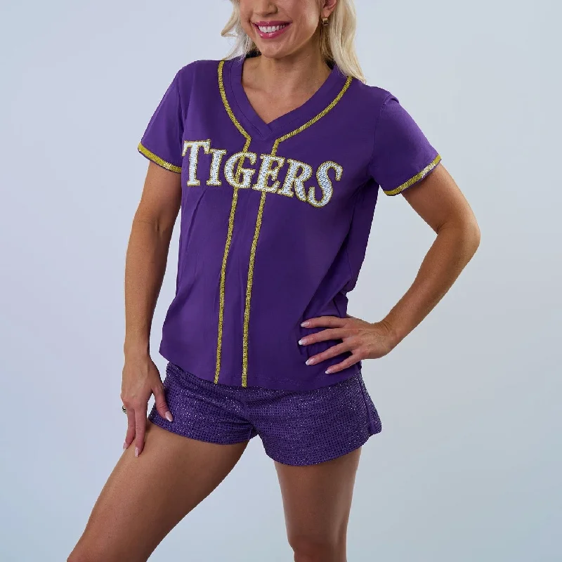 Tigers Slugger Tee Zippered Buttoned Snapped