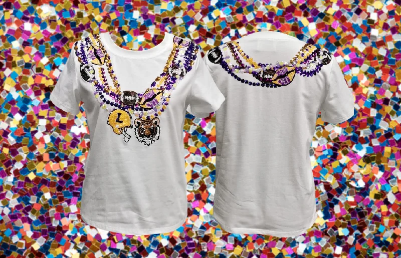 SPECIAL EDITION 'Natty in NOLA' Bling Bling Bead Tee Thin T-Shirt Open Front Quick Dry