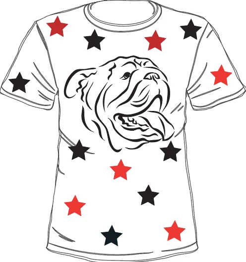 Star Struck Bulldog Outline Tee Lace Blend Ribbed Blend Corduroy Blend