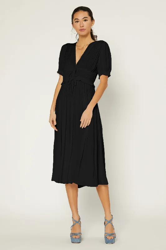 Amelia Pleated Maxi Dress Elegant Tiered Maxi Dress