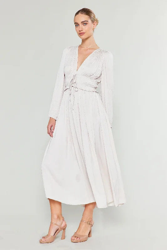 Sidonie Pleated Maxi Dress Cozy Wrap Maxi Dress