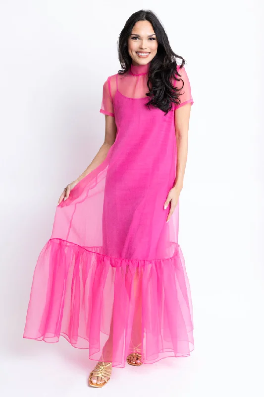 Organza Bow Maxi Dress Comfortable Casual Maxi Dress