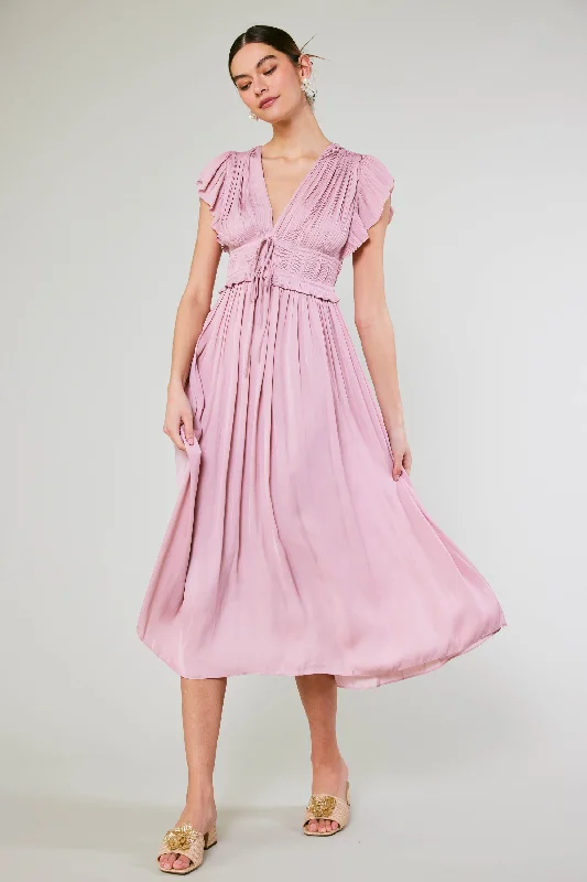 Mara Pleated Maxi Dress Stylish Button-Up Maxi Dress