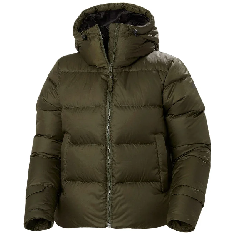 Helly Hansen Women's Utility Green Essence Down Jacket Ribbed Jacket Pleated Jacket Ruffled Jacket