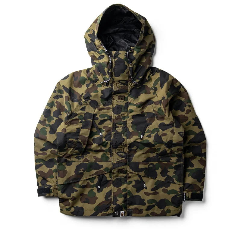 A Bathing Ape 1st Camo Snowboard Jacket - Green Tailored Jacket Straight Jacket A-Line Jacket