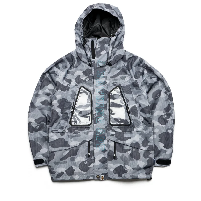 A Bathing Ape Honeycomb Camo Snowboard Jacket - Grey V-Neck Jacket Boat Neck Jacket Square Neck Jacket