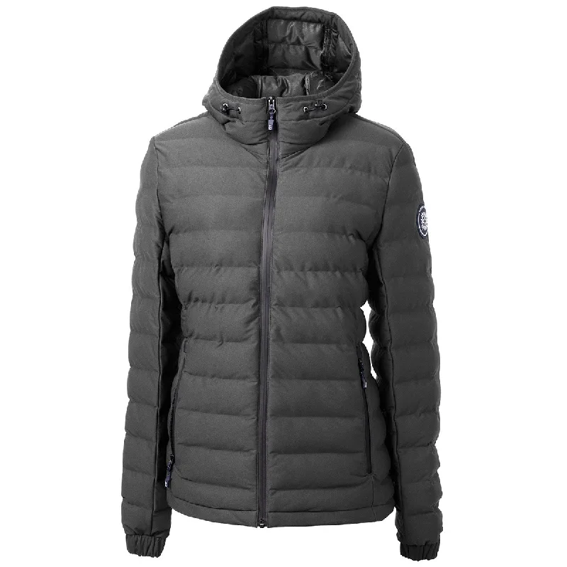 Cutter & Buck Women's Elemental Grey Ridge Repreve Eco Insulated Puffer Jacket Faux Fur Jacket Real Fur Jacket Shearling Jacket