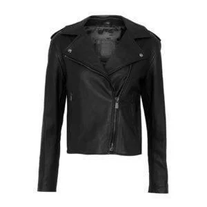 NIGHT ANGLE BLACK LEATHER JACKET FOR WOMEN Embroidered Jacket Appliqued Jacket Beaded Jacket