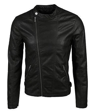 Super Alyies Women Classic Leather Jackets Welt Pockets Slit Pockets Flap Pockets