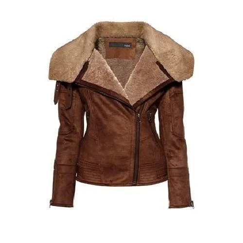 Super Clemzy Women Classic Leather Jackets (Best Selling) Wool Fabric Cashmere Fabric Tweed Fabric