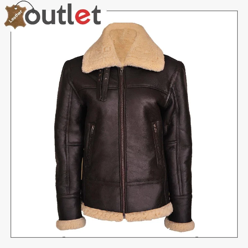 Women B3 Bomber Shearling Aviator Jacket Notch Collar Jacket Peter Pan Collar Jacket Cowl Neck Jacket