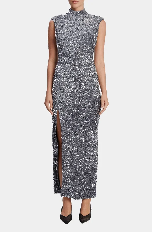 Kelso Velvet Sequin Maxi Dress Elegant Maxi Dress with Lace