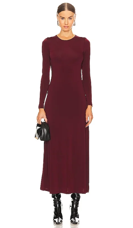 ALLSAINTS Katlyn Maxi Dress in Burgundy Comfortable Bohemian Maxi Dress