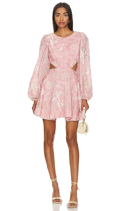 Bardot Mila Broderie Mini Dress in Blush Stylish Plaid Mini Dress