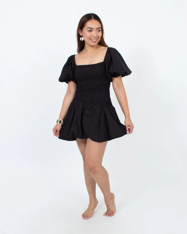 Black Cocktail Mini Dress Fashionable Mini Dress with Slits