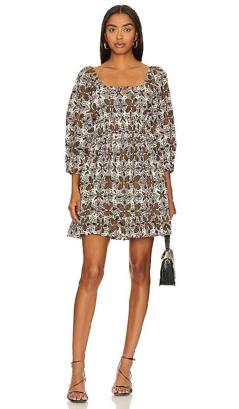 Cleobella Olympia Mini Dress in Cream Comfortable Boho Mini Dress