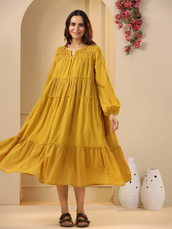Mustard Fit & Flare Maxi Dress Elegant Wraparound Maxi Dress