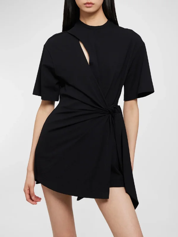 Livia Wrap Tie Mini Dress Casual High-Waist Mini Dress