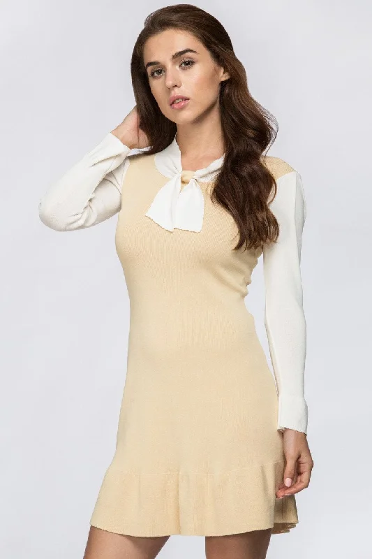 Cream School Girl Mini Dress Trendy Tulle Mini Dress