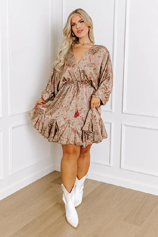 Feeling Spontaneous Paisley Mini Dress Curves Comfortable Bodycon Mini Dress