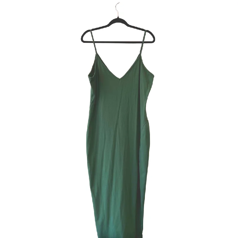 forest green maxi dress - 2X Comfortable Satin Maxi Dress