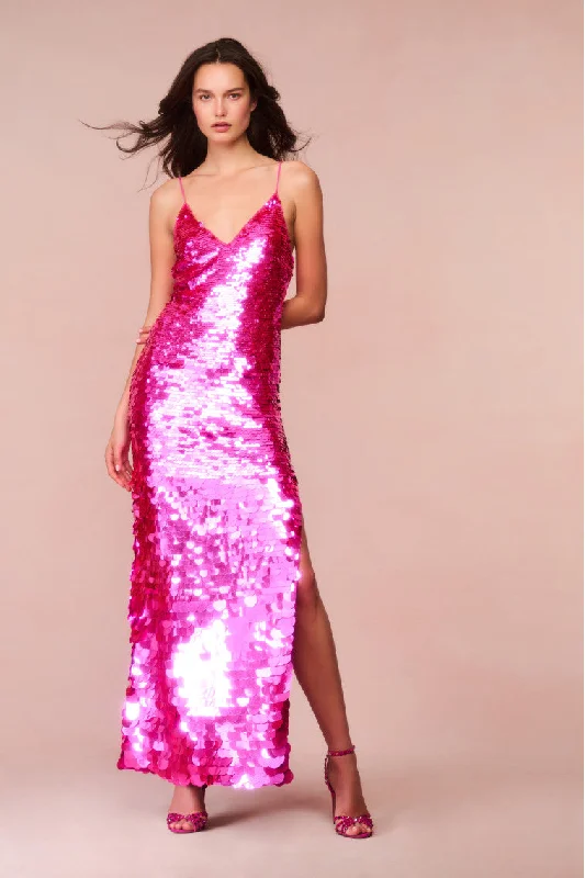 Kaylen Sequined Maxi Dress Fashionable Maxi Dress with Fringe