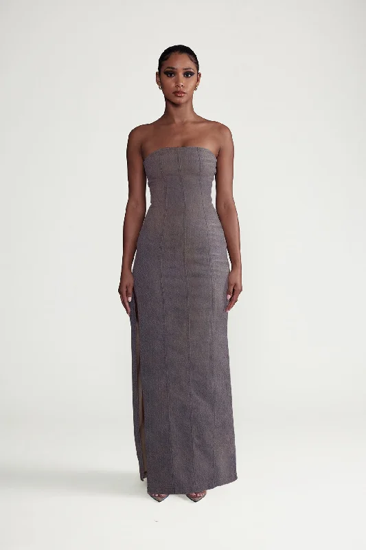 LIV MAXI DRESS / LIQUID BLUE Trendy Satin Maxi Dress
