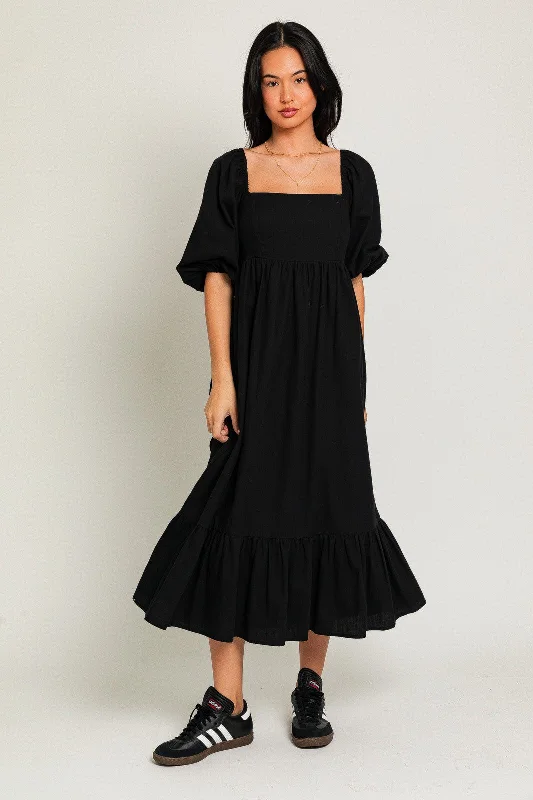 Marley Puff Sleeve Maxi Dress Comfortable Casual Maxi Dress