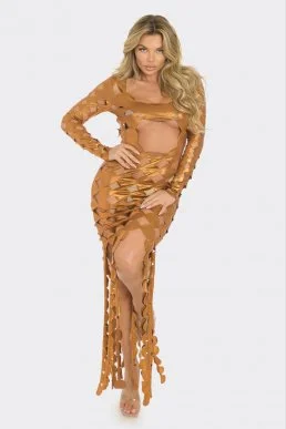 Metallic Sexy Cut Out Maxi Dress Elegant Tiered Maxi Dress